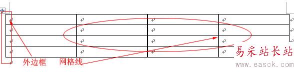 word表格外边框和网格