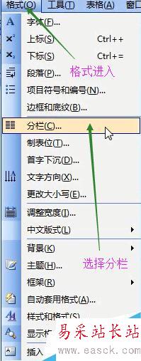 word2003的分栏排版