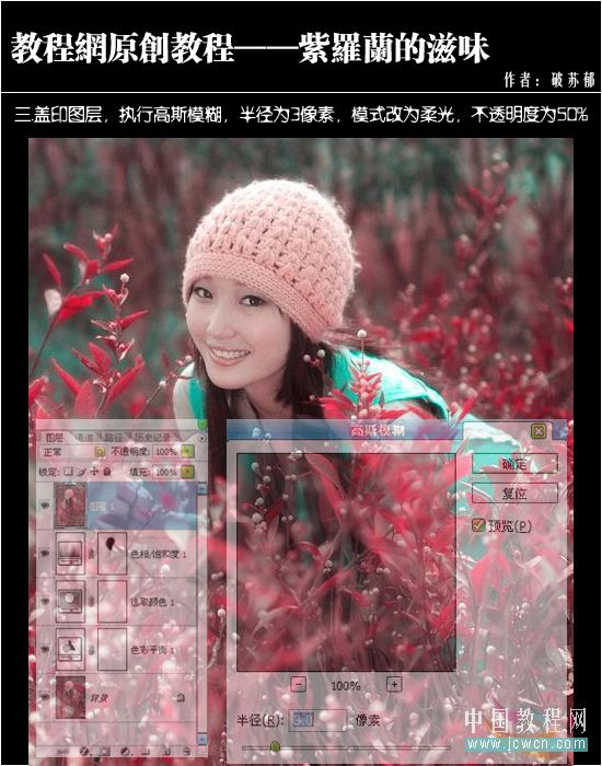 photoshop教程：紫罗兰映衬的美女