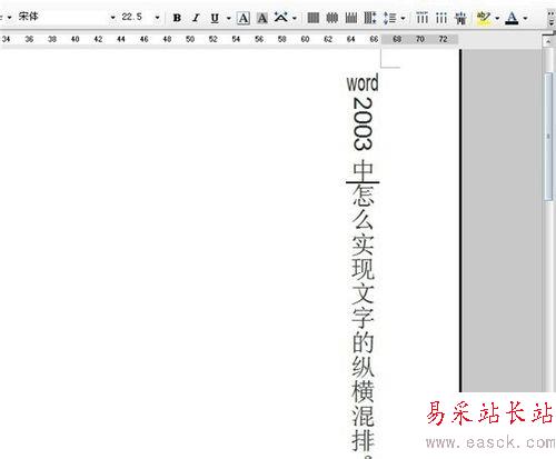 word2003中怎么实现文字的纵横混排？