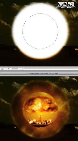photoshop滤镜制作核弹爆发