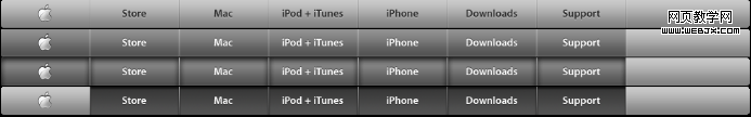 photoshop教程:制作苹果网站的导航条_webjx.com