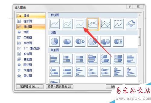 office word 2007 如何插入折线图图表