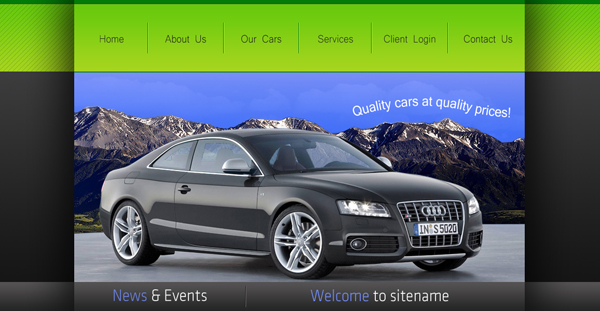 good looking web 2.0 car header tutorial: final result