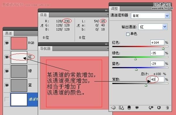 photoshop教程:使用通道混合器_网页设计