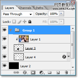 the three layers are now inside a layer group.