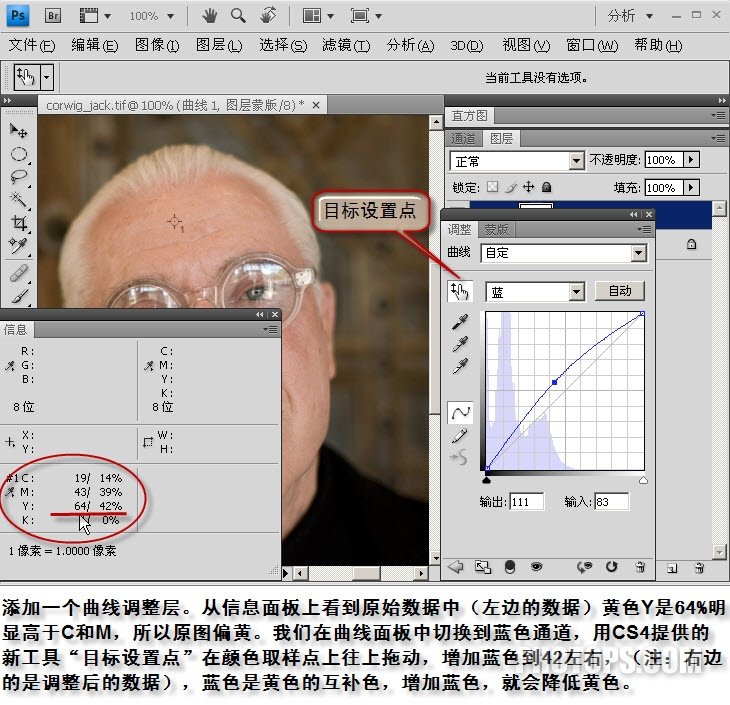 ps教程:rgb模式cmyk方法数字化调整人像肤色_webjx.com