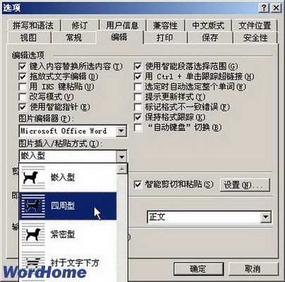 Word2003文档图片默认环绕方式的设置  武林网