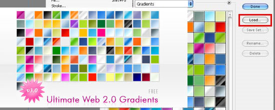 web 2.0 gradients - screen shot.