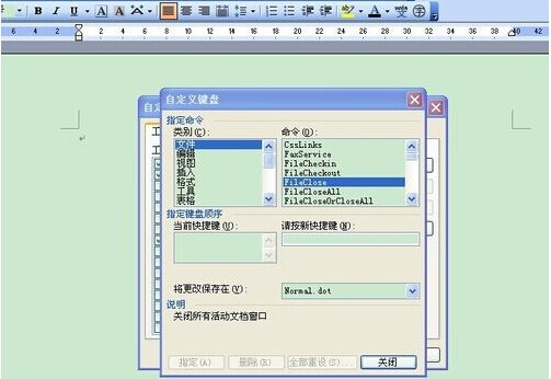 怎样为Word2003命令自定义快捷键6