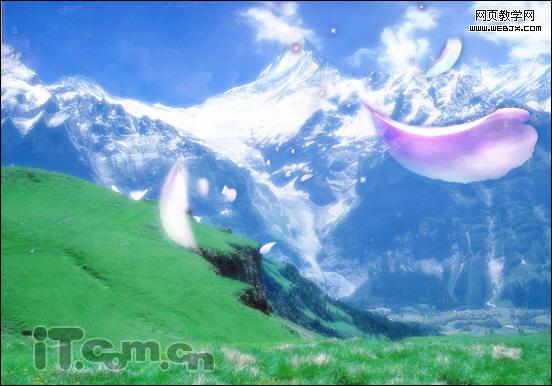 photoshop照片合成教程:梦幻雪山-网页设计