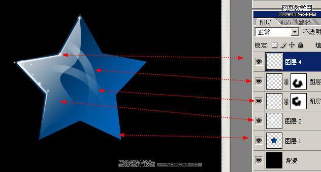 photoshop基础工具绘制质感五角星_网页设计