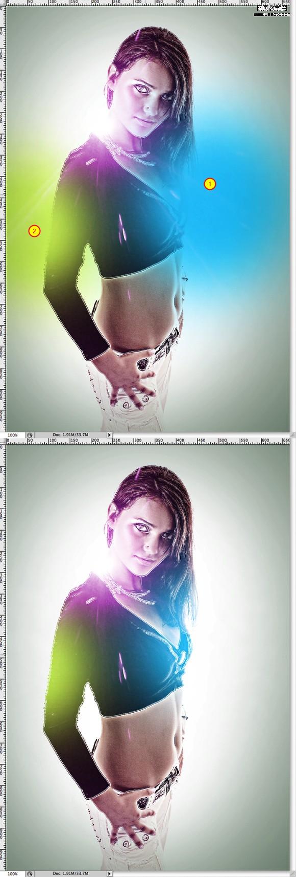 stylish light effect in photoshop