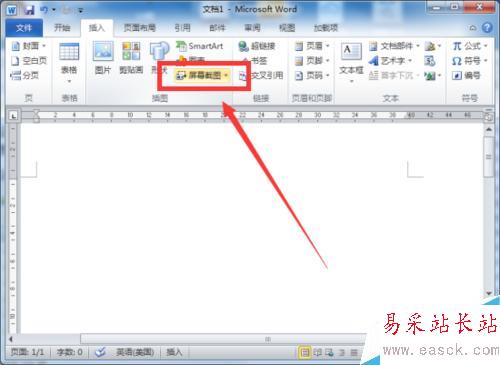 Word2010文档中屏幕截图功能插入图片