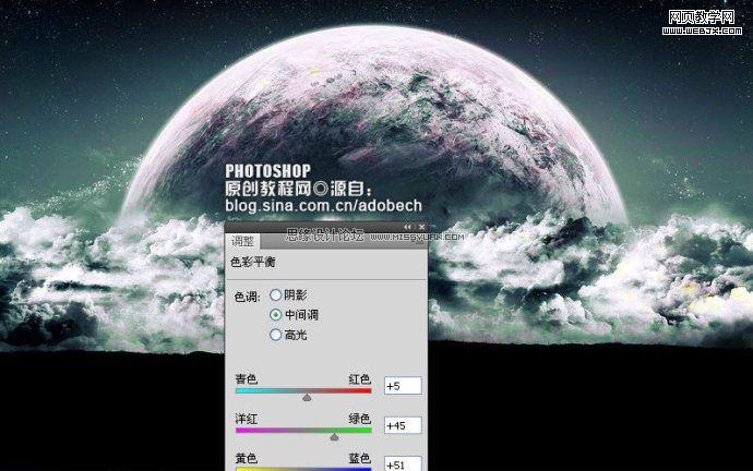 photoshop把天空的星球照片转成水彩效果_网页设计