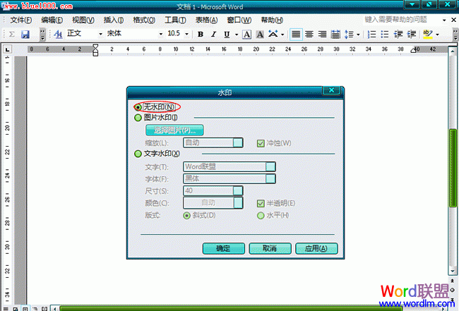 Word2003文档中怎么样去水印