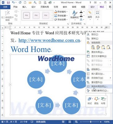 选择其他布局选项命令