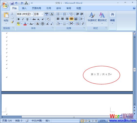 Word2007自定义设置页码样式