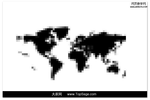 ps教程:制作漂亮的数码点阵构成的世界地图_webjx.com