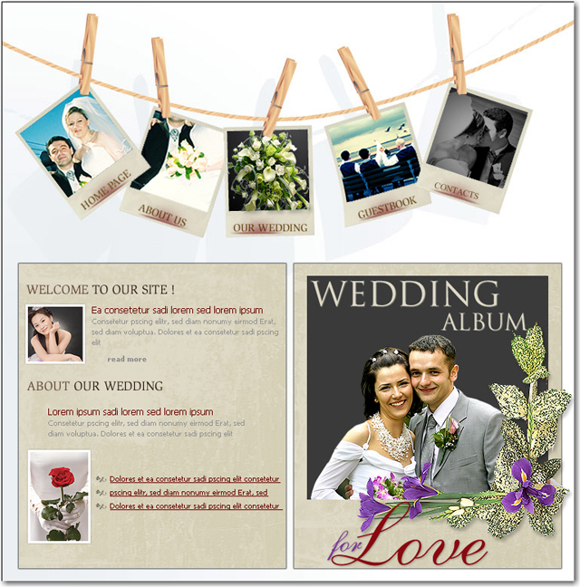 wedding layout tutorial: final result