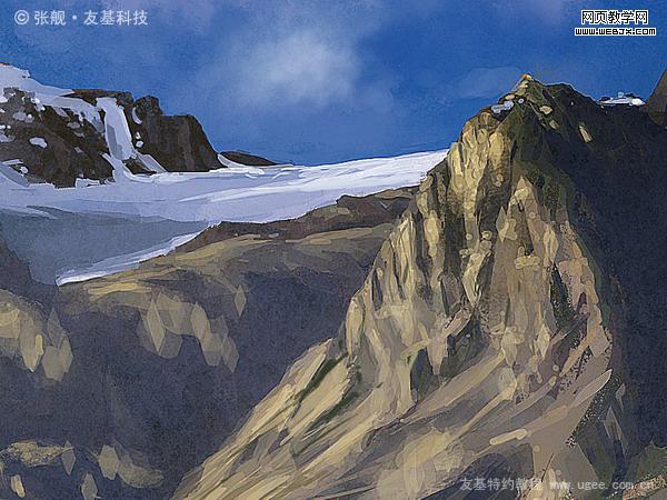 ps+友基绘影ⅱpf8080绘制山水风景图片_网页设计