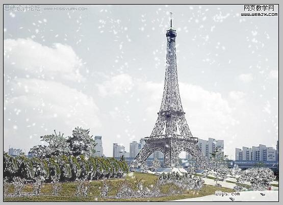 photoshop中制作雪景照片的2种方法_网页设计