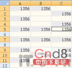 Excel中填充不连续的单元格    武林网