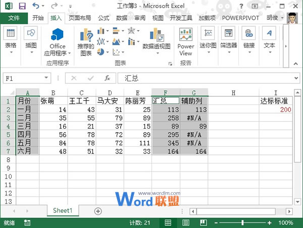 Excel2013图表制作实例：达标图