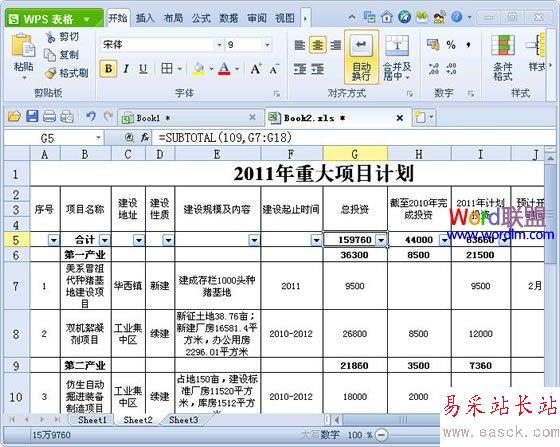 WPS表格中实现分类快速求和方法