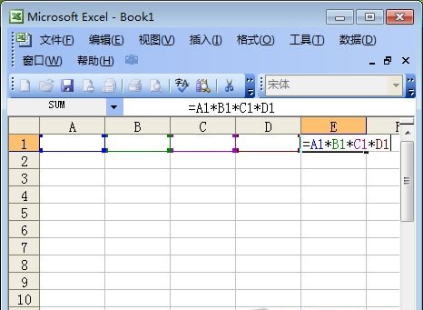 输入多个单元格相乘的乘法公式