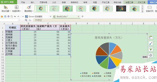 excel操作：如何在WPS表格中生成饼状图