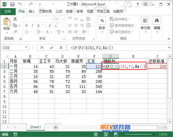 如何在Excel 2013制作达标图 武林网