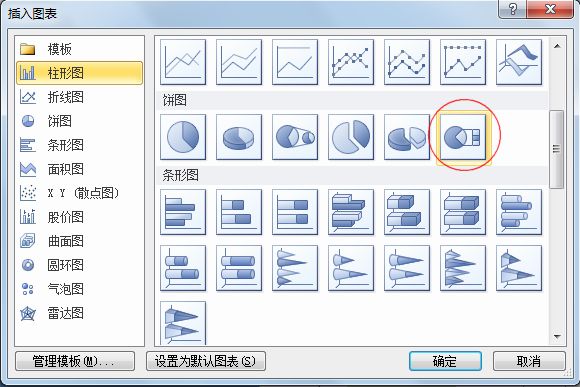 Excel2010版复合饼图制作