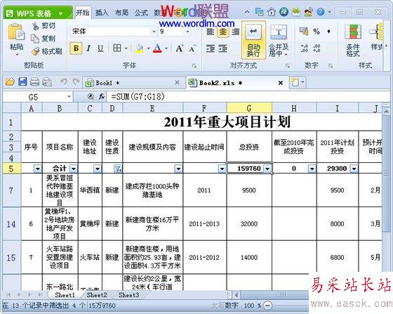 WPS表格中实现分类快速求和方法