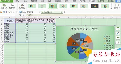 excel操作：如何在WPS表格中生成饼状图