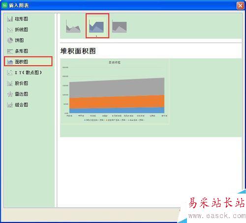 excel操作：用wps表格怎样生成面积图