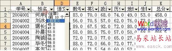 自动筛选