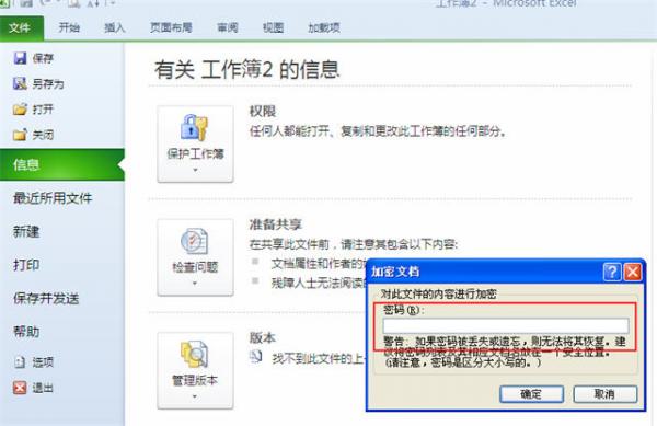 excel2010文档怎么加密