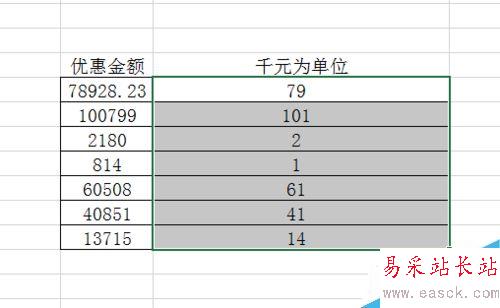 excel中怎么设置以千元为单位？