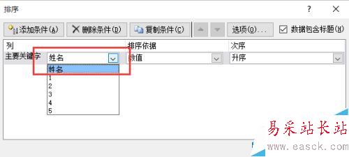 excel 2010教程之表格中的姓名按笔画排序