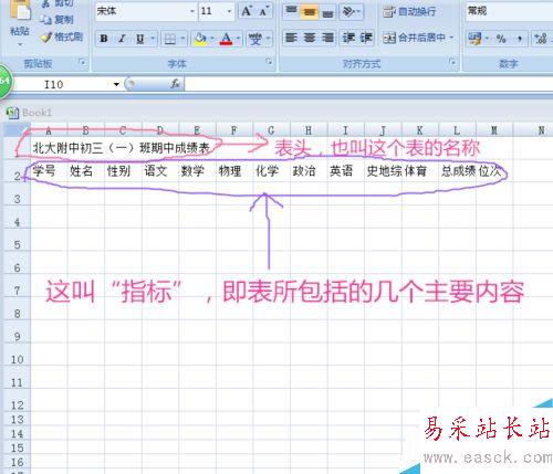 怎样制作中学生成绩EXCEL表格