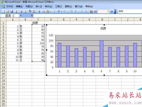 如何在EXCEL添加柱形图