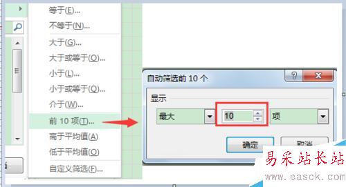 excel筛选前10是什么意思