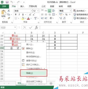 excel2013隐藏sheet的方法