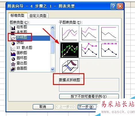 Excel中如何插入数据点折线图？