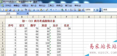 电子表格数据如何求和？RANK如何排名次？