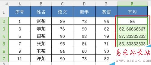 Excel中怎么快速计算平均值！