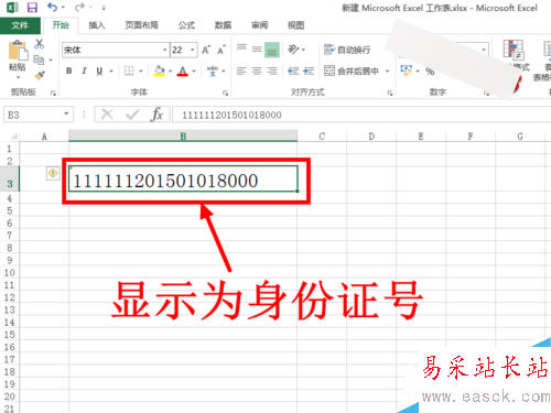 EXCEL中怎么输入身份证号 变成E+17怎么办