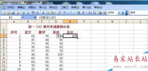 电子表格数据如何求和？RANK如何排名次？