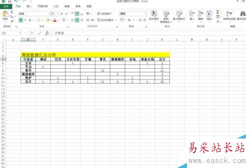 Excel2013如何添加数据透视表